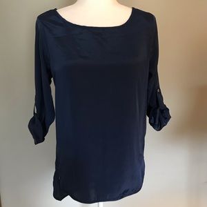 Navy 3/4 sleeve Blouse size S